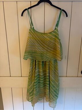 W118 by Walter Baker Green and White Striped Dress